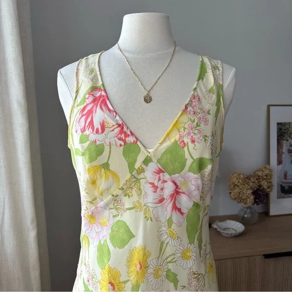 Vintage Y2K Floral Midi Slip Dress – VTG size 16. (M/L) - Picture 4 of 10